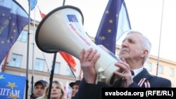 Рыгор Кастусёў падчас акцыі, архіўнае фота 