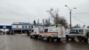 Ambulances and rescue workers at a munitions factory in Dzerzhinsk where several explosions were reported on November 27. 