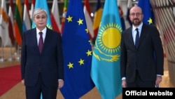 Եվրամիության խորհրդի նախագահ Շառլ Միշել և Ղազախստանի նախագահ Կասիմ-Ժոմարտ Տոկաև, արխիվ