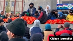 Тажикстан. Бадахшан облусунун  Хорог шаарындагы нааразылык акциясы. 