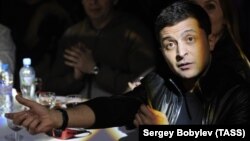 Владимир Зеленский на вечеринке, посвященной вручению IX Российской народной кинопремии "Жорж". Москва, 14 апреля 2013 года
