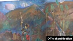 Одна из картин, выставленных на персональной выставке Шухрата Бабаджанова.