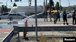 Уламки ракети після чергової російської атаки Києва, архівне фото 