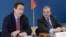 Armenia - Deputy Foreign Minister Zohrab Mnatsakanian (R) and Gunnar Wiegand, a senior EU official, at a news conference in Yerevan, 20Mar2013.