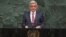 Armenian President Serzh Sarkisian speaks at the UN General Assembly in New York on September 19.