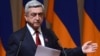 Armenia - President Serzh Sarkisian speaks at a Yerkrapah Union congress in Yerevan, 15Feb2014.