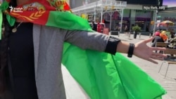 Нью-Йорк: туркменский протест против Бердымухамедова перед ООН, флешмоб на Таймс-сквер