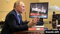 Ռուսաստանի նախագահ Վլադիմիր Պուտինը նախագահում է Անվտանգության խորհրդի հեռավար նիստը, արխիվ