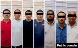 Ҳибсга олинган мулозимлар. Қирғизистон Миллий хавфсизлик давлат қўмитаси тарқатган расм.