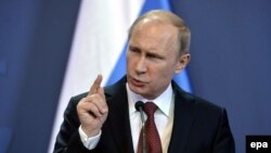 Володимир Путін на прес-конференції в Будапешті, 17 лютого 2015 року