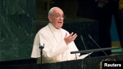 Папа Францішак на Саміце ААН, 2015