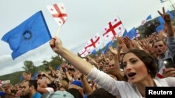 Сторонники коалиции «Грузинская мечта»