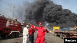 Кадър на дима от експлозията на пристанището в иранския град Бандар Абас, 26 април 2025 г.