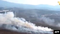 Скриншот с видеокадров телеканала al-Manar TV с изображением якобы поражённой израильской цели. 1 сентября 2019