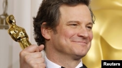 Колин Фърт получава Оскар за ролята си във филма "Речта на краля", 27 февруари 2011 г.