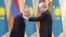 Kazakhstan - Kazakh President Kassym-Jomart Tokayev gives Armenian Prime Minister Nikol Pashinian a state award, Astana, November 21, 2025.