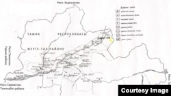 Тажикстандын Жерге-Тал (азыркы Лахш) районунун түндүк-чыгышында Кичи-Карамык кыштагы жайгашкан. 