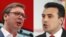 Serbian President Aleksandar Vucic (left) and Macedonian Prime Minister Zoran Zaev