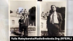 Олесь Гончар у Новомосковську, на тлі собору, який став головним героєм роману «Собор»