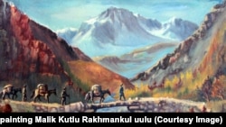 Кыргыздар Кабулга соодага бараткандагы көрүнүш. Малик Рахманкул уулу тарткан сүрөт.