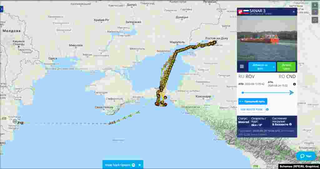 Шлях танкеру Sanar-3