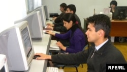 The scene at an Internet cafe in Dushanbe (file photo)