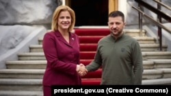 Володимир Зеленський і Евіка Сіліня під час зустрічі у вересні 2024 року