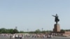 Kyrgyzstan - Osh. Monument to Lenin in the central square. August 20, 2009