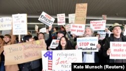 Ілюстрацыйнае фота. Пратэсты ў ЗША супраць іміграцыйнага ўказу Трампа