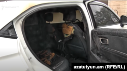 Armenia - A car belonging to opposition member Gevorg Stepanian is damaged in an arson attack, Yerevan, May 6, 2025.