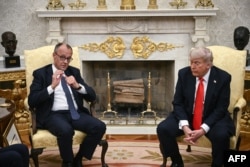 Президент США Дональд Трамп та канцлер Німеччини Фрідріх Мерц в Овальному кабінеті Білого дому у Вашингтоні, США, 5 червня 2025 року