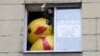 Artyom Goncharenko was ruled to be a repeat offender because he was detained on January 28 after putting an oversized inflatable duck in an apartment window at a demonstration calling for a boycott of the March 18 presidential election.