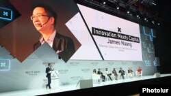 Armenia -- A panel discussion is held during the World Congress on Information Technology in Yerevan, October 7, 2019. 