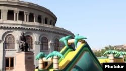 Armenia -- A children's playground in Yerevan's Liberty Square, 14June 2010.