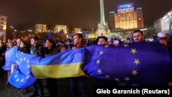 Первый день «Евромайдана». Киев, 21 ноября  2013 года.