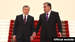 Эмомали Рахмон и Шавкат Мирзияев, Душанбе, 9 марта 2018 года