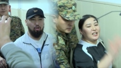  Махабат Тажибек кызы жана Азамат Ишенбеков сот чечими чыккандан кийин. 10-октябрь, 2024-жыл. Коллаж 