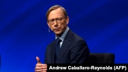 آرشیف، برایان هوک نماینده خاص امریکا برای ایران حین صحبت در واشنگتن. March 24, 2019