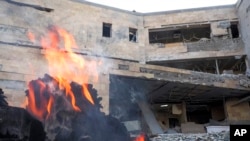 NAGORNO KARABAKH -- A view of a newly built natal center damaged by shelling by Azerbaijan's artillery in Stepanakert, October 28, 2020. 