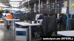 Armenia - Workers at an IT firm in Yerevan, September 1, 2021.