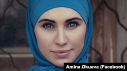 Військовий доброволець, прес-офіцер Міжнародного миротворчого батальйону імені Джохара Дудаєва Аміна Окуєва