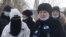 Mainly composed of inmates' relatives, the protesters were seeking information about the death of Talant Aliev, who was found hanged in a cell last month. 