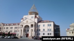 Nagorno-Karabakh -- The parliament building in Stepanakert, September 7, 2018.