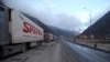 Georgia - Armenian trucks stranded at the Georgian-Russian border crossing at Upper Lars, 13Dec2016.