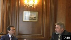Бмитрий Медведев дает интервью главному редактору "Новой газеты" Дмитрию Муратову