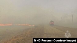 Пожары в Хакасии после урагана