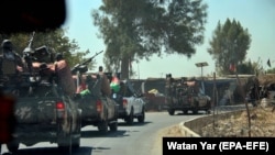 قطار موترهای نیروهای افغان در ولایت هلمند