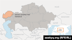 Батыс Қазақстан облысының картасы.