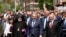 Nagorno-Karabakh - Armenian Prime Minister Nikol Pashinian and Karabakh President Bako Sahakian lead a festive march in Stepanakert, May 9, 2019.