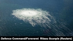 Деңизге газ чыгып жаткан жер. Дания. 27-сентябрь, 2022-жыл.